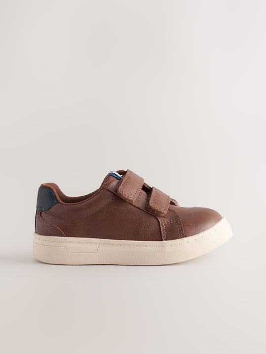 Tan Brown Touch Fastening Shoes