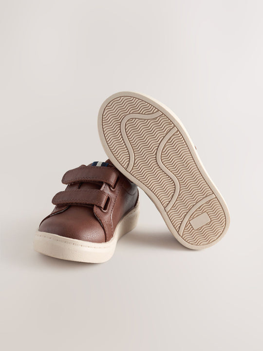 Tan Brown Touch Fastening Shoes