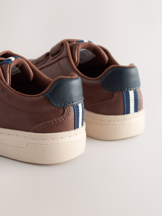 Tan Brown Touch Fastening Shoes