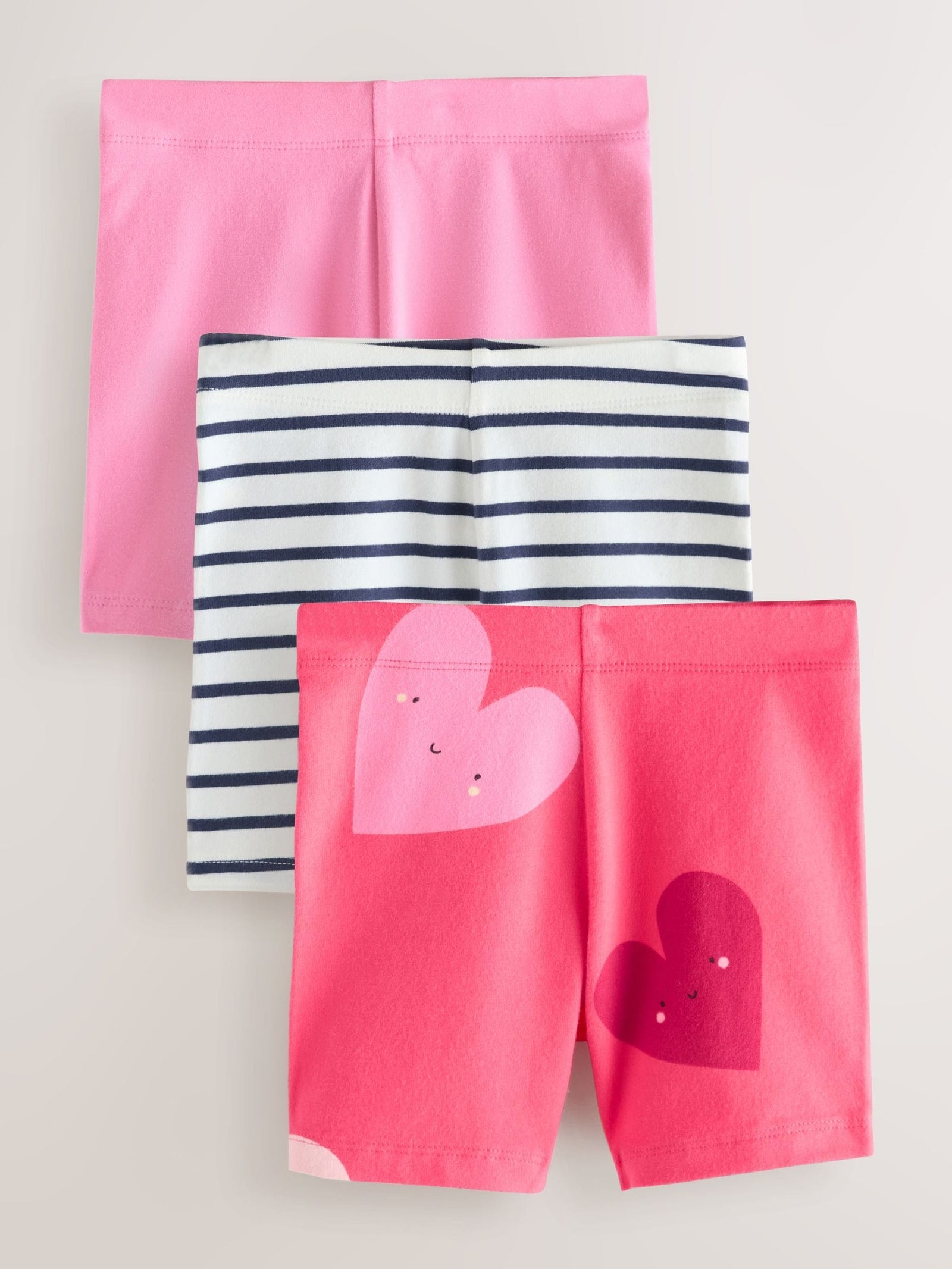 Red Hearts Cycle Shorts 3 Pack (3mths-7yrs)