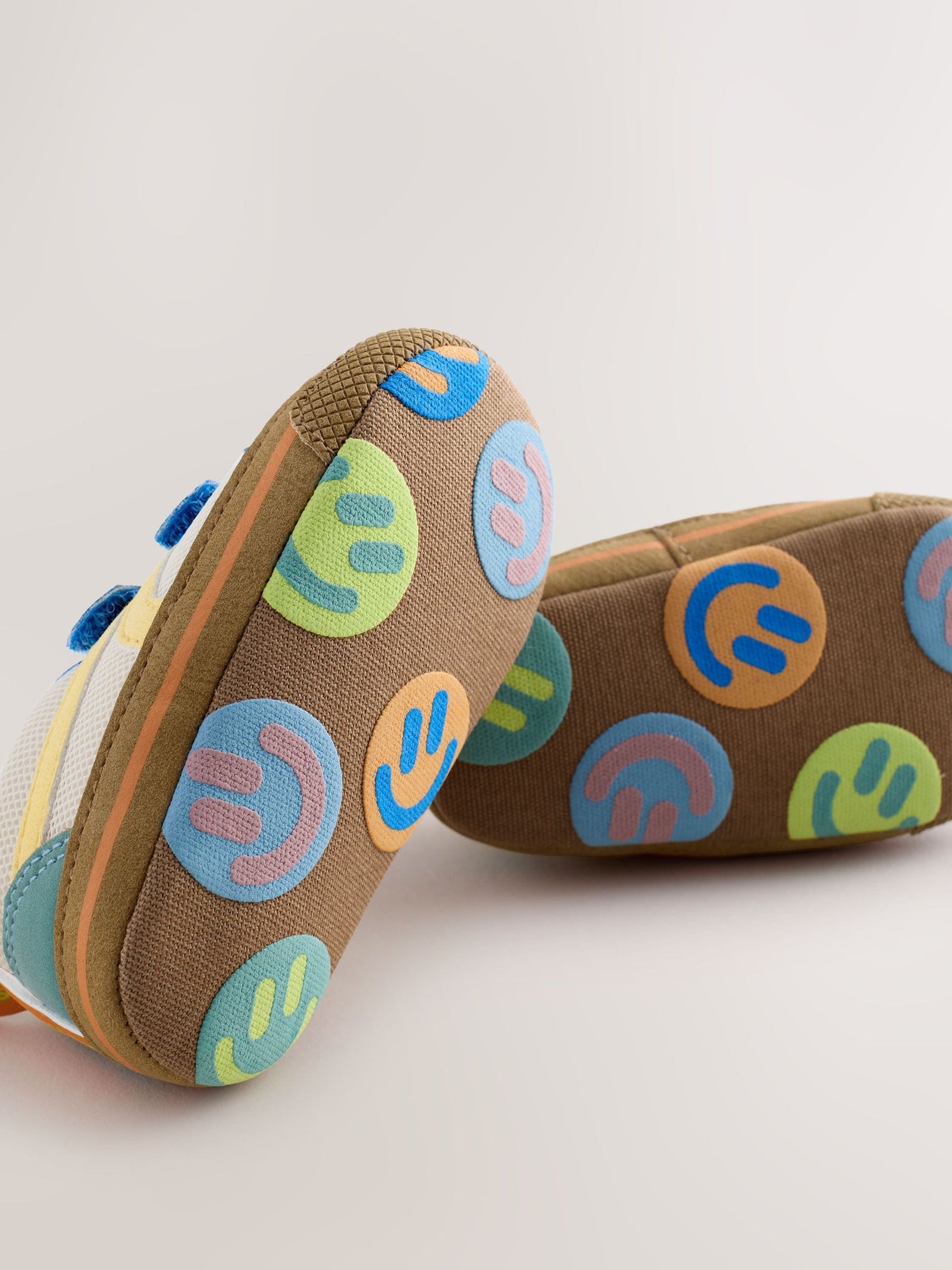 Blue Colourblock Touch Fastening Baby Trainers (0-2mths)