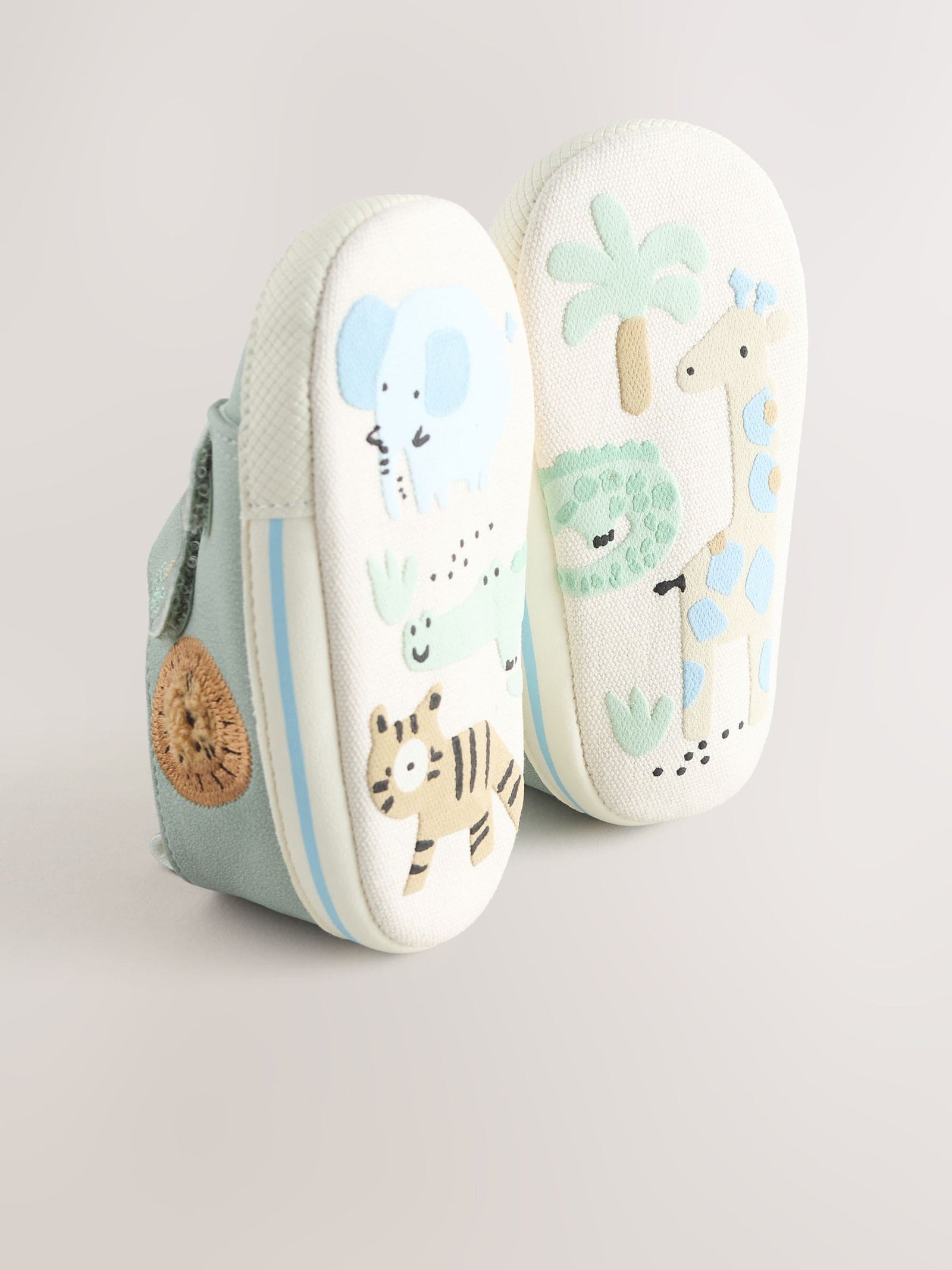 Green Safari Touch Fastening Baby Trainers (0-2mths)