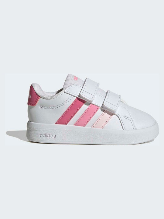 adidas White/Pink Grand Court 3.0 Infant Trainers
