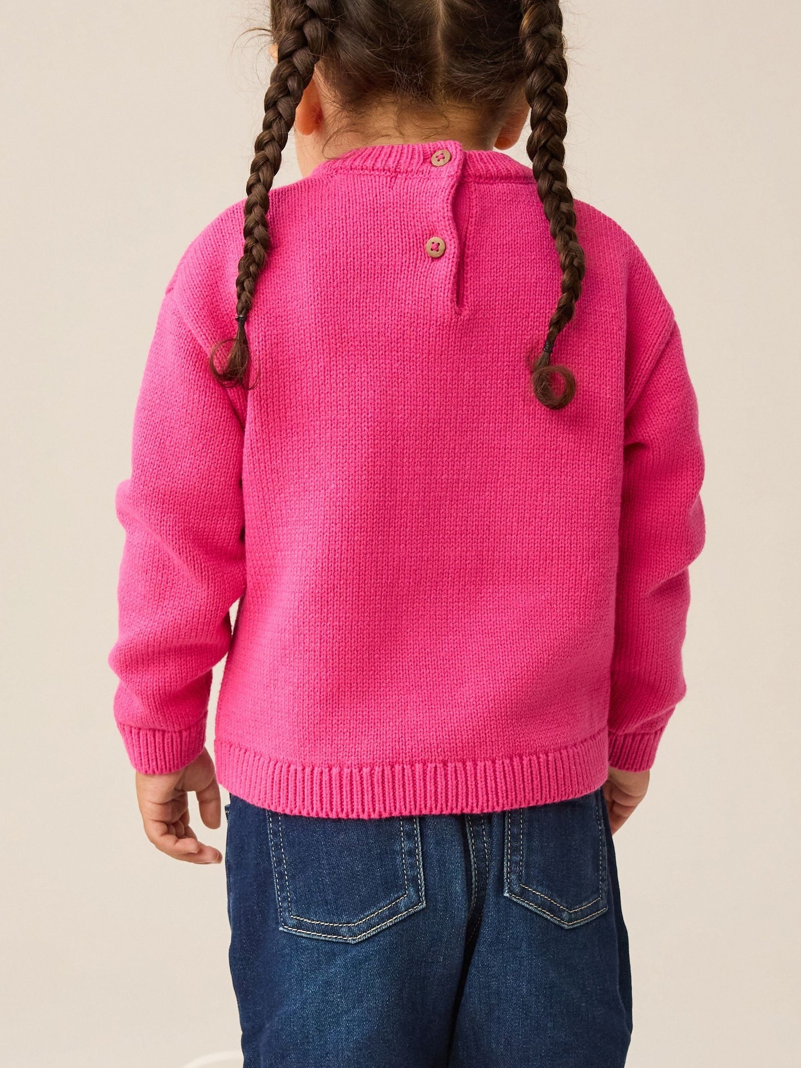 Pink Cherry Embroidered Knitted Jumper (3mths-7yrs)