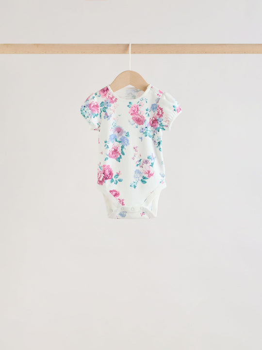Multi Baby Short Sleeve Bodysuits 5 Pack