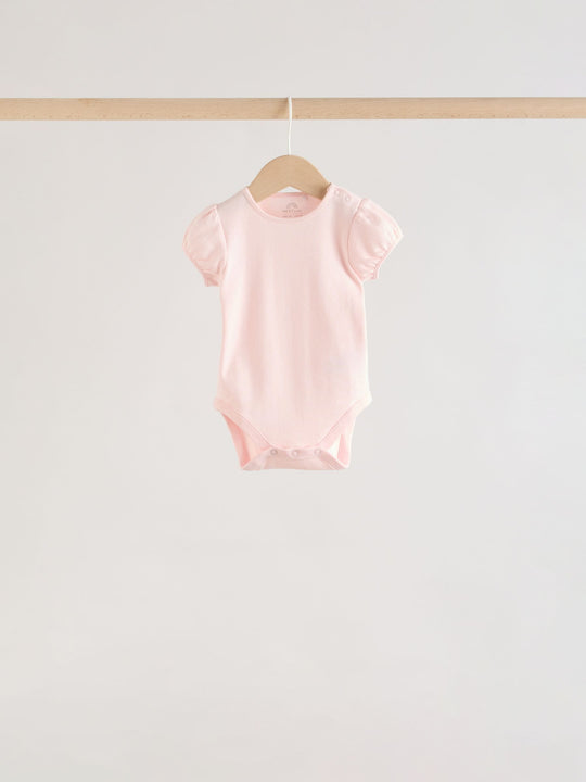 Multi Baby Short Sleeve Bodysuits 5 Pack