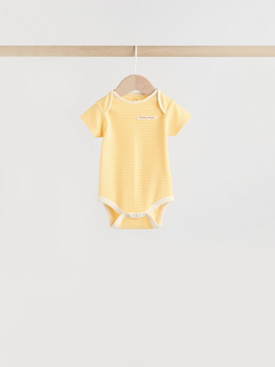 Yellow Lemons 5 Pack Short Sleeve Baby Bodysuits