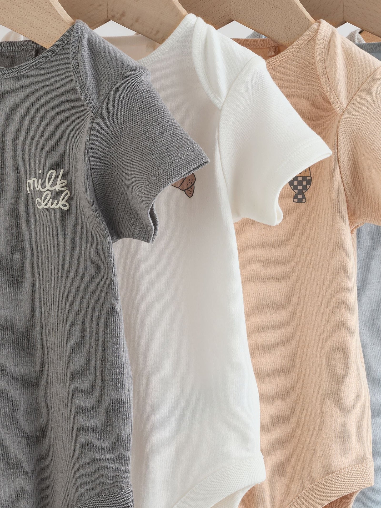 Blue 5 Pack Short Sleeve Baby Bodysuits