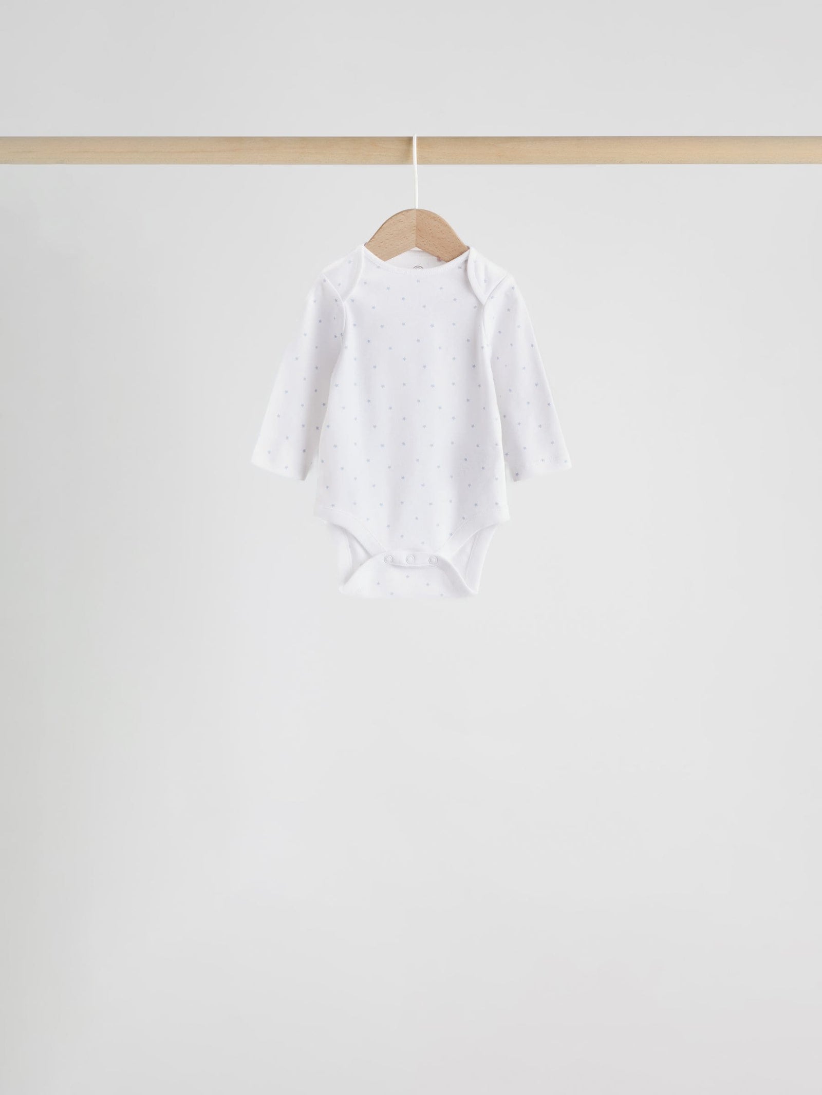 Blue 7 Pack Long Sleeved Baby Bear Bodysuit