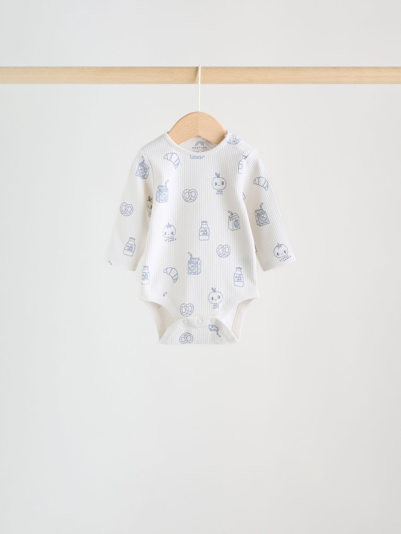 Blue Long Sleeve Long Sleeve Baby Bodysuits 5 Pack
