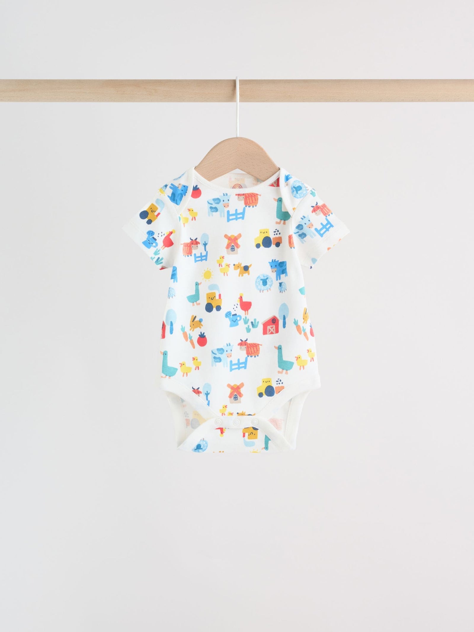 Green Farm 5 Pack Short Sleeve Baby Bodysuits