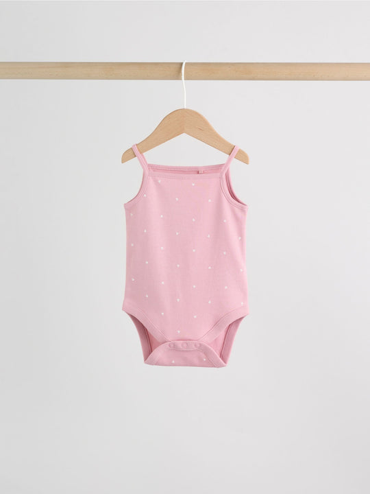 Pink Vest Baby Bodysuits 5 Pack