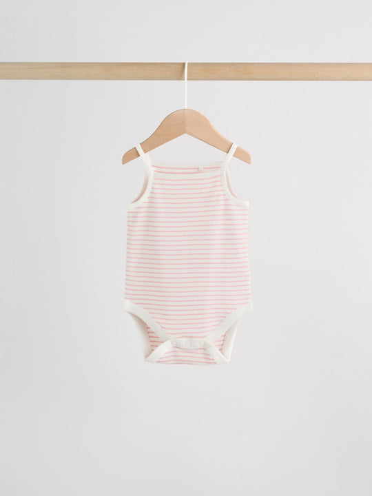 Pink Vest Baby Bodysuits 5 Pack