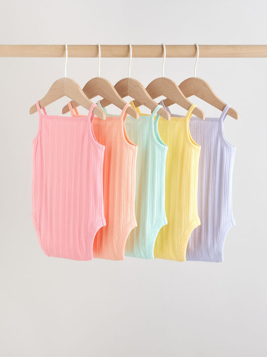 Multi Vest Baby Bodysuits 5 Pack