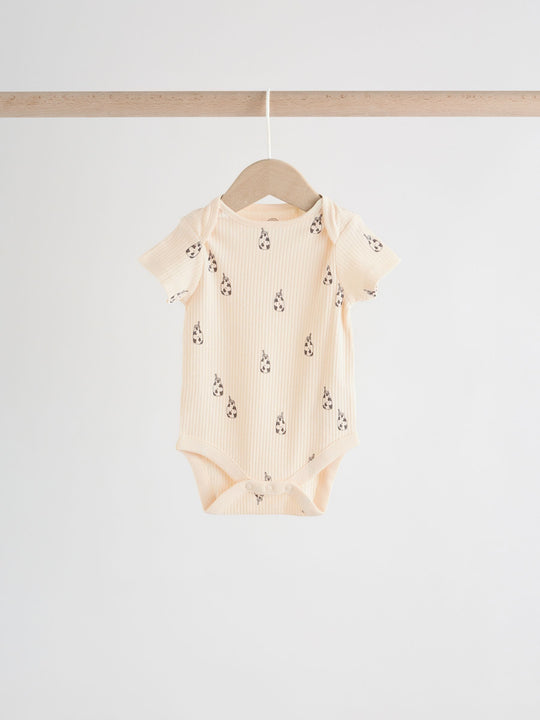 Neutral Short Sleeve Baby Bodysuits 5 Pack