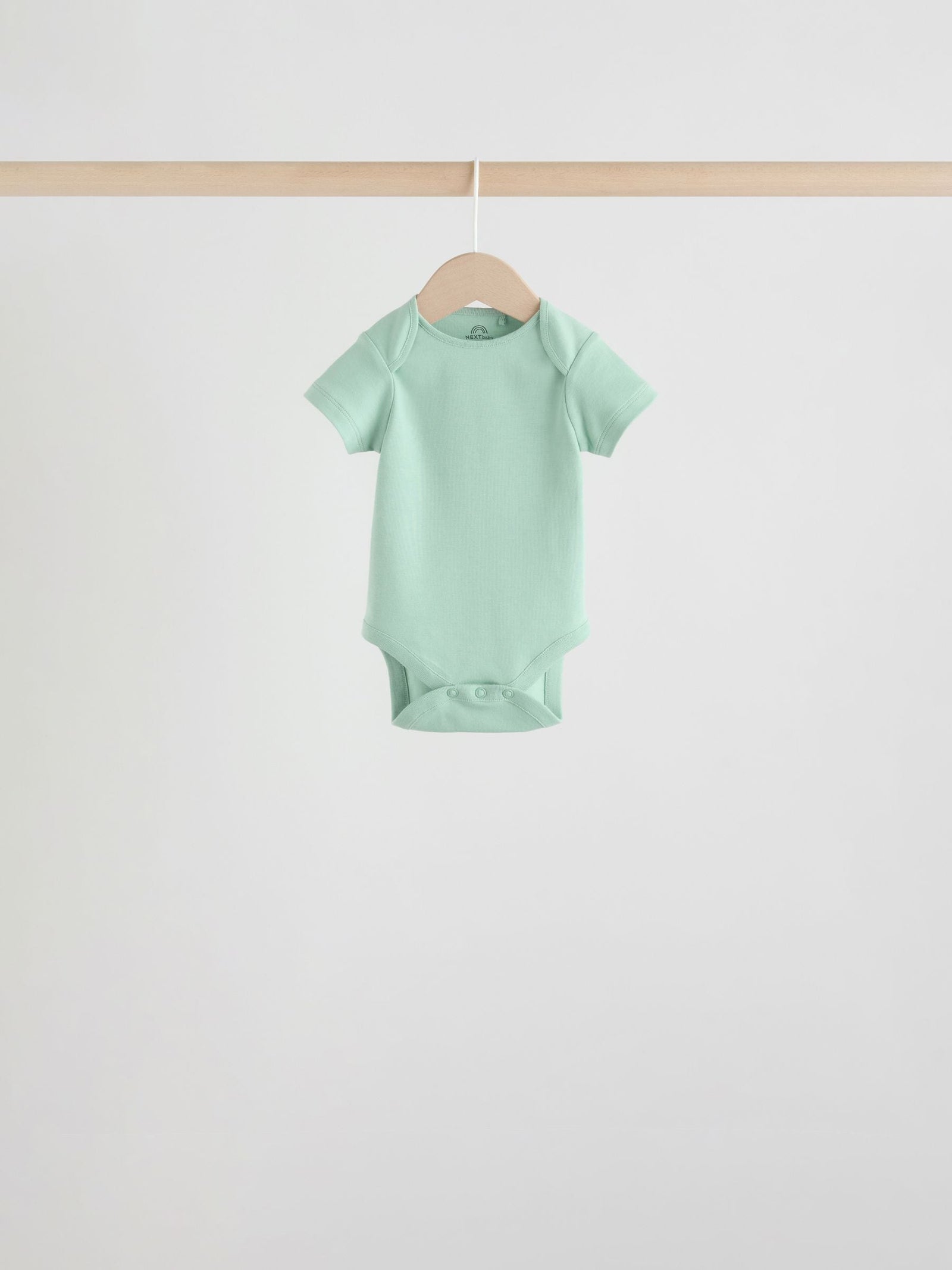 Green Short Sleeve Baby Bodysuits 5 Pack