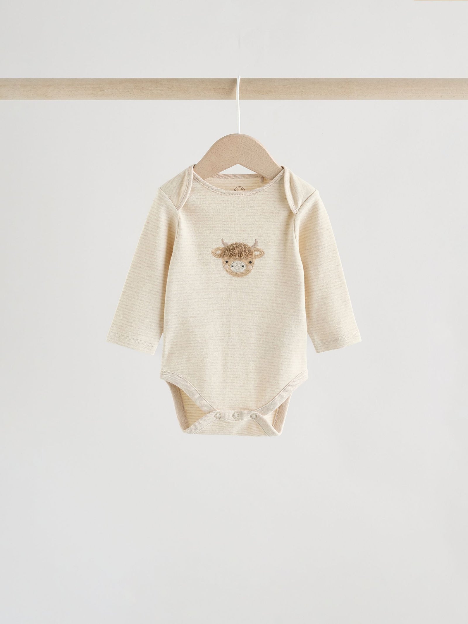 Neutral Hamish Long Sleeve Baby Bodysuits 3 Pack