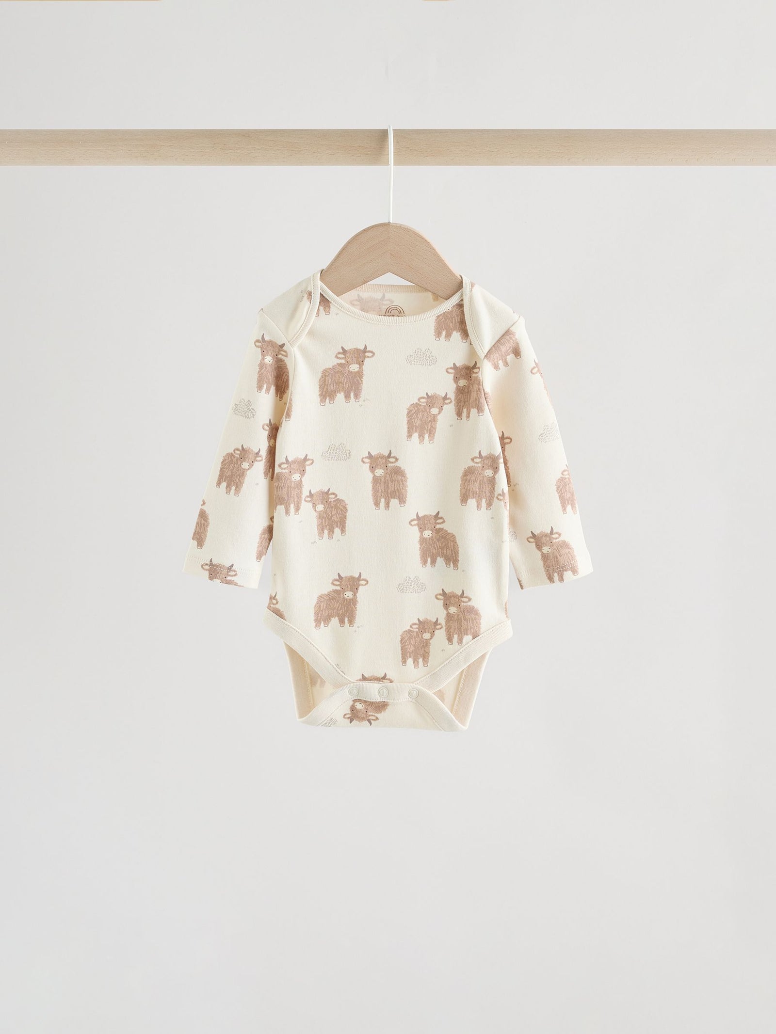 Neutral Hamish Long Sleeve Baby Bodysuits 3 Pack