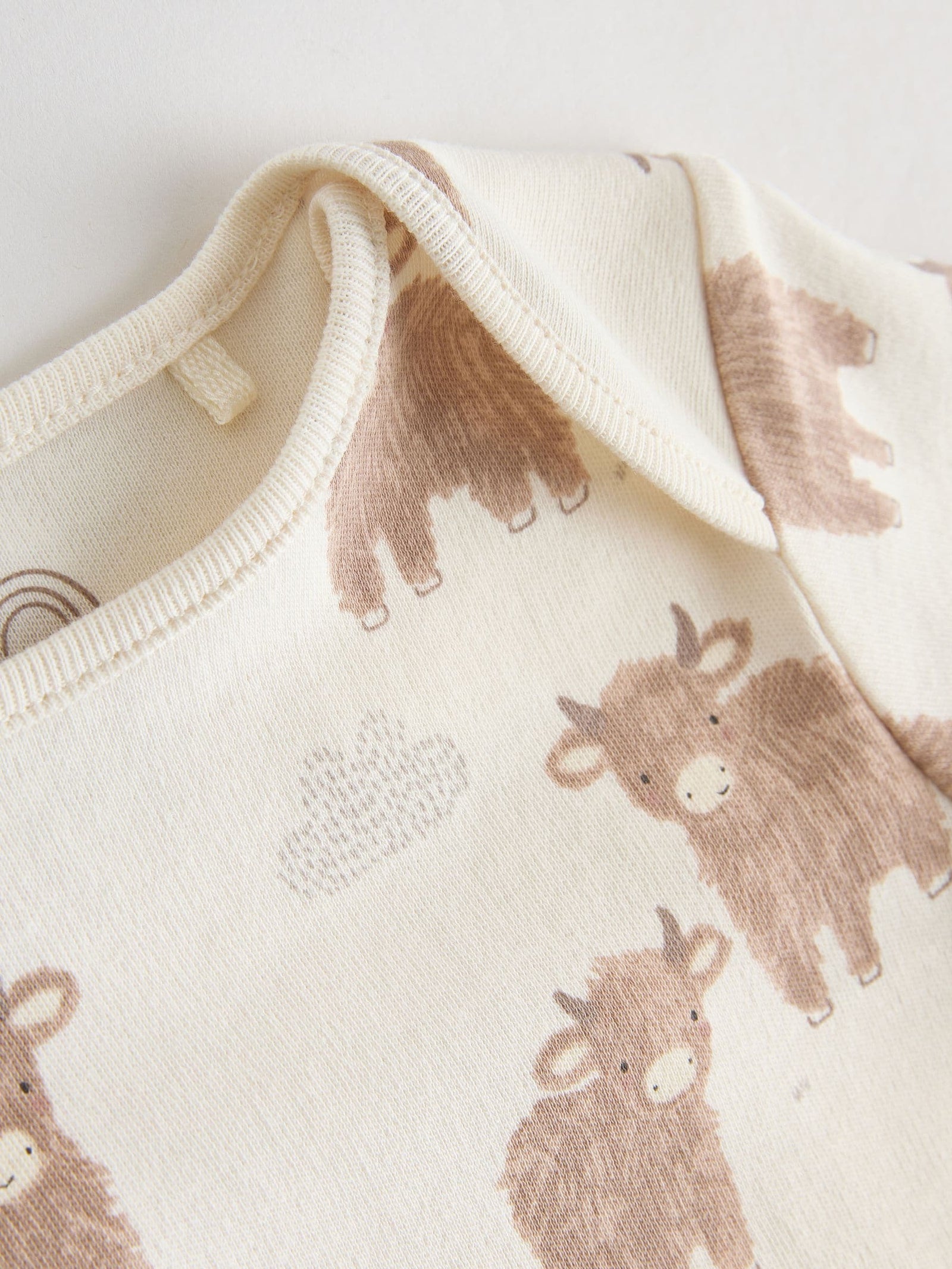 Neutral Hamish Long Sleeve Baby Bodysuits 3 Pack