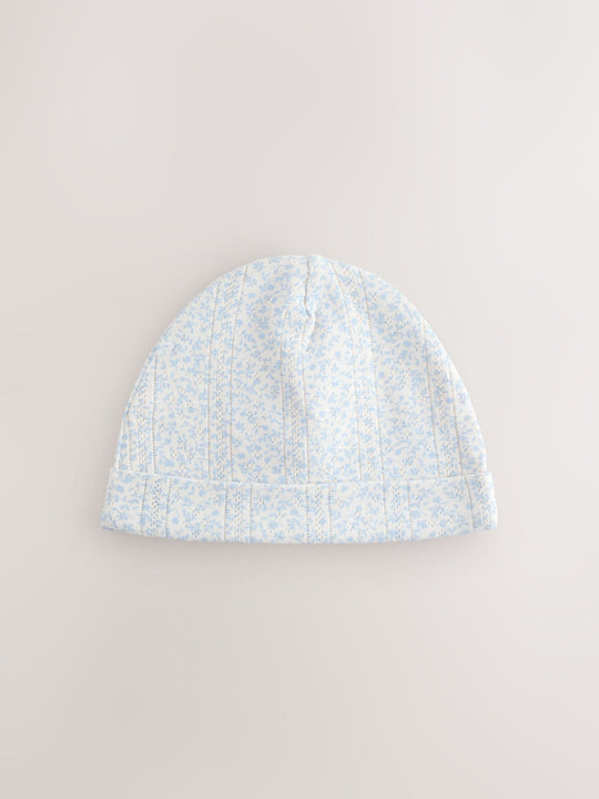 Multi Pointelle Baby Beanies 3 Pack (0-18mths)