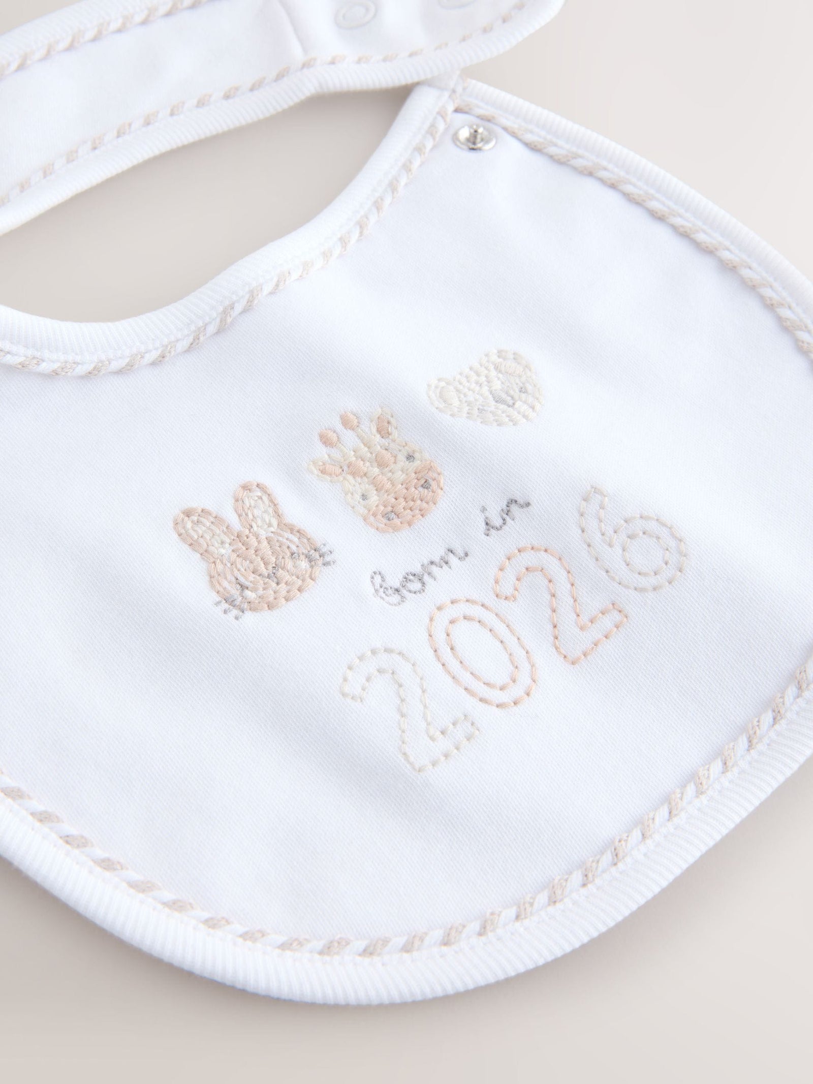 White Baby Sleepsuit and Hat Set (0-12mths)
