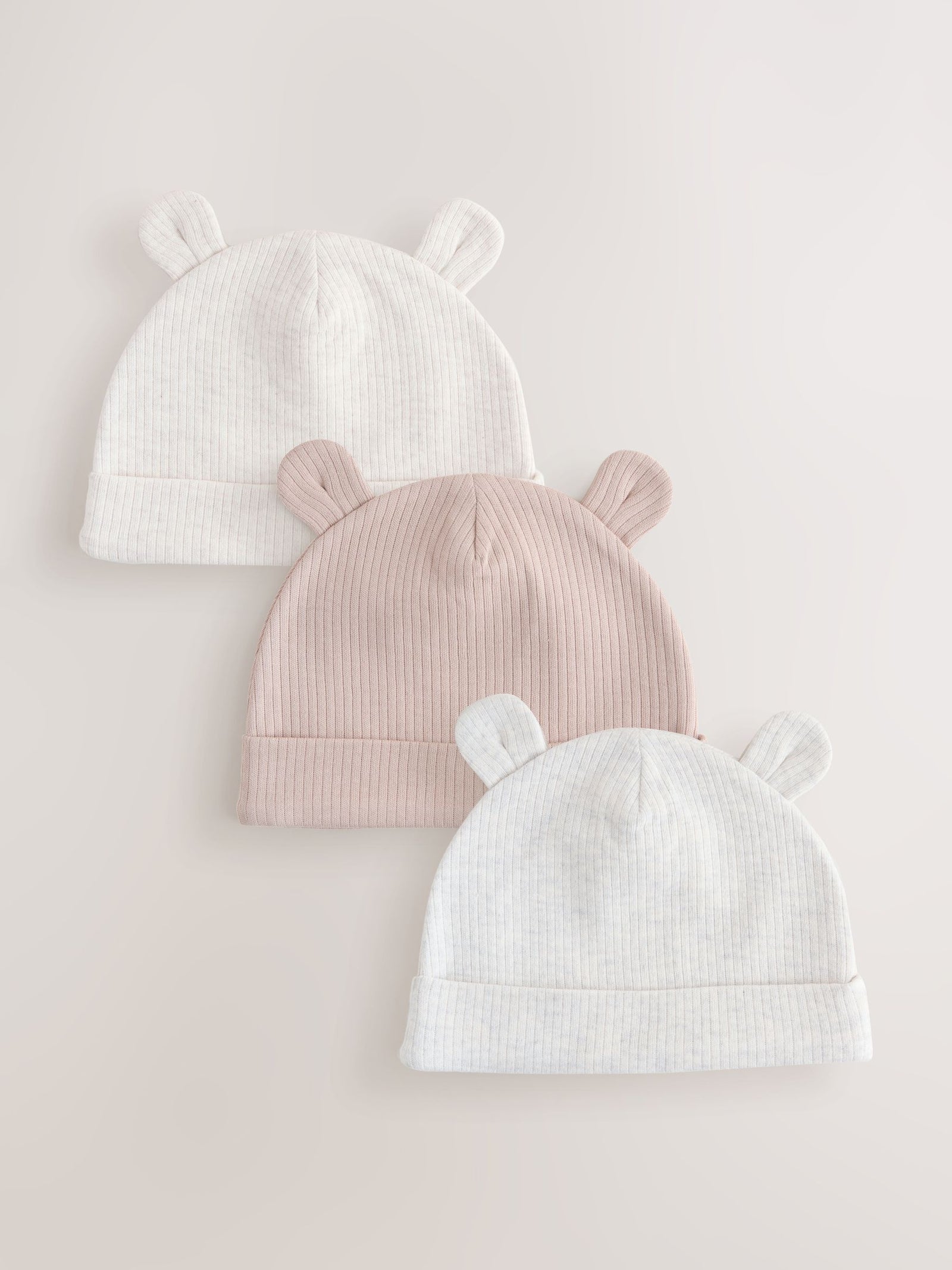 Neutral Baby Beanies 3 Pack (0-12mths)
