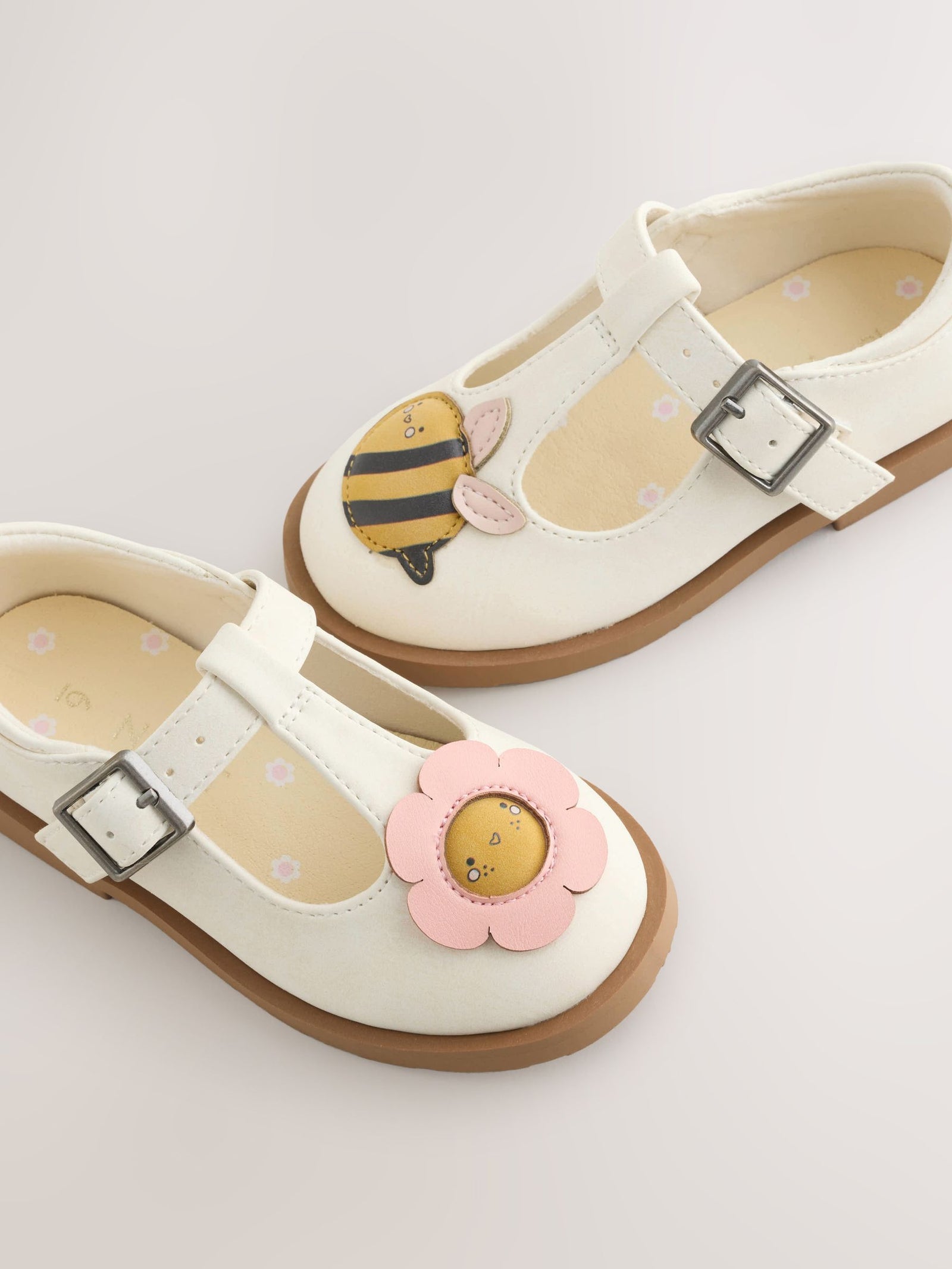 Cream Character T-Bar Shoes