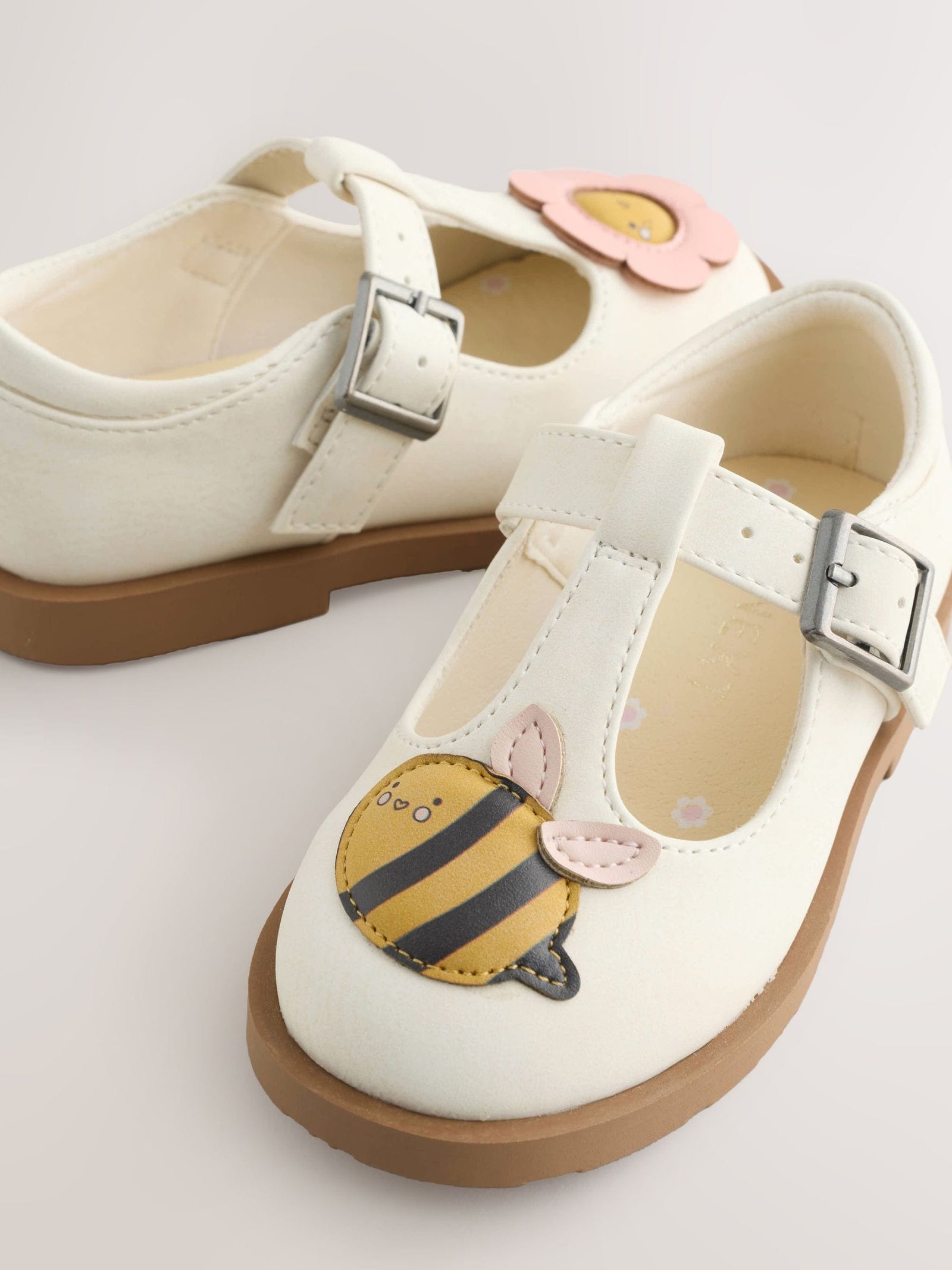 Cream Character T-Bar Shoes