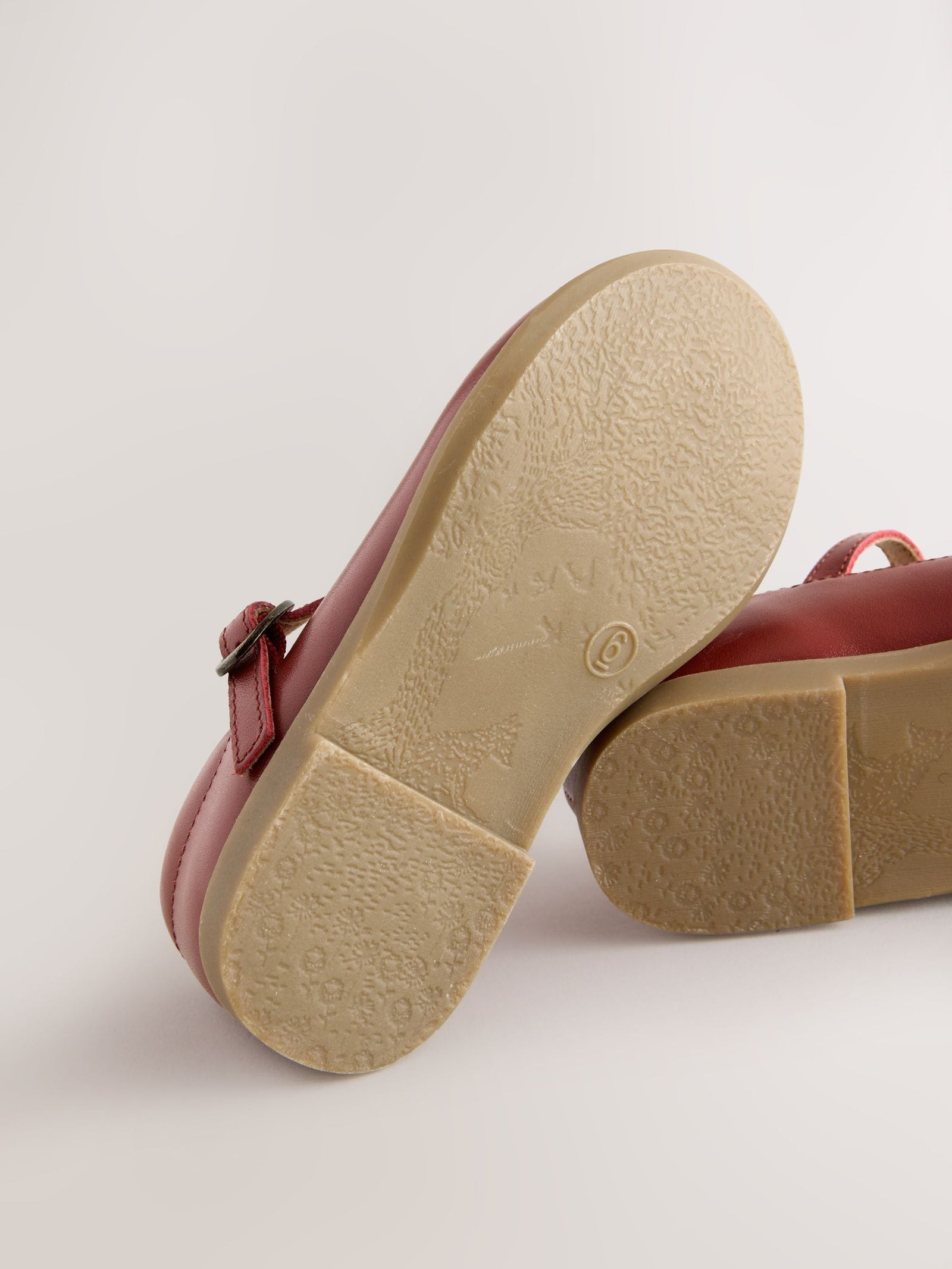 Tan Brown Leather T-Bar Shoes