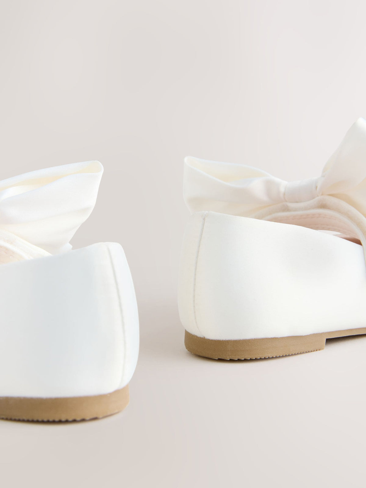 White Wide Fit (G) Bow Satin Flower Occasion Mary Jane Shoes