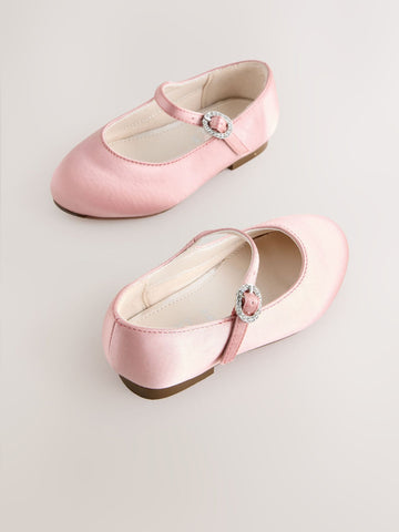 Pink Satin Flower Girl Occasion Mary Jane Shoes