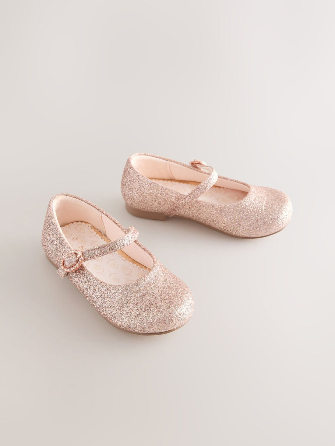 Pink Glitter Wide Fit (G) Flower Girl Occasion Mary Jane Shoes