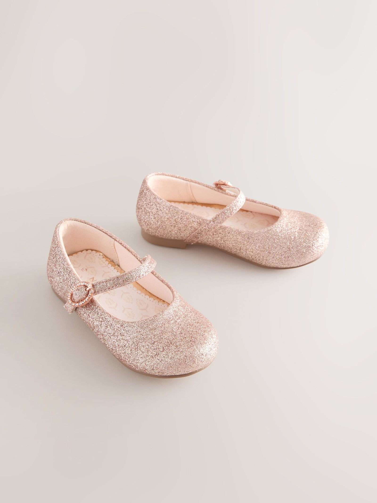 Pink Glitter Wide Fit (G) Flower Girl Occasion Mary Jane Shoes
