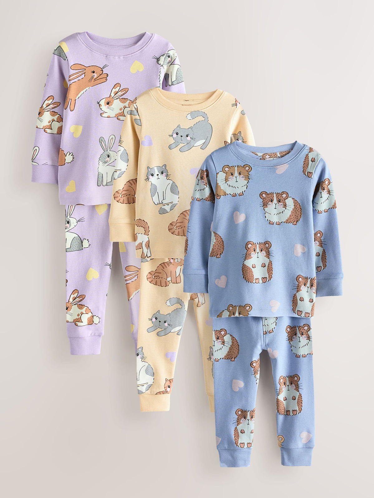 Yellow/Blue Snuggle Pyjamas 3 Pack (9mths-12yrs)