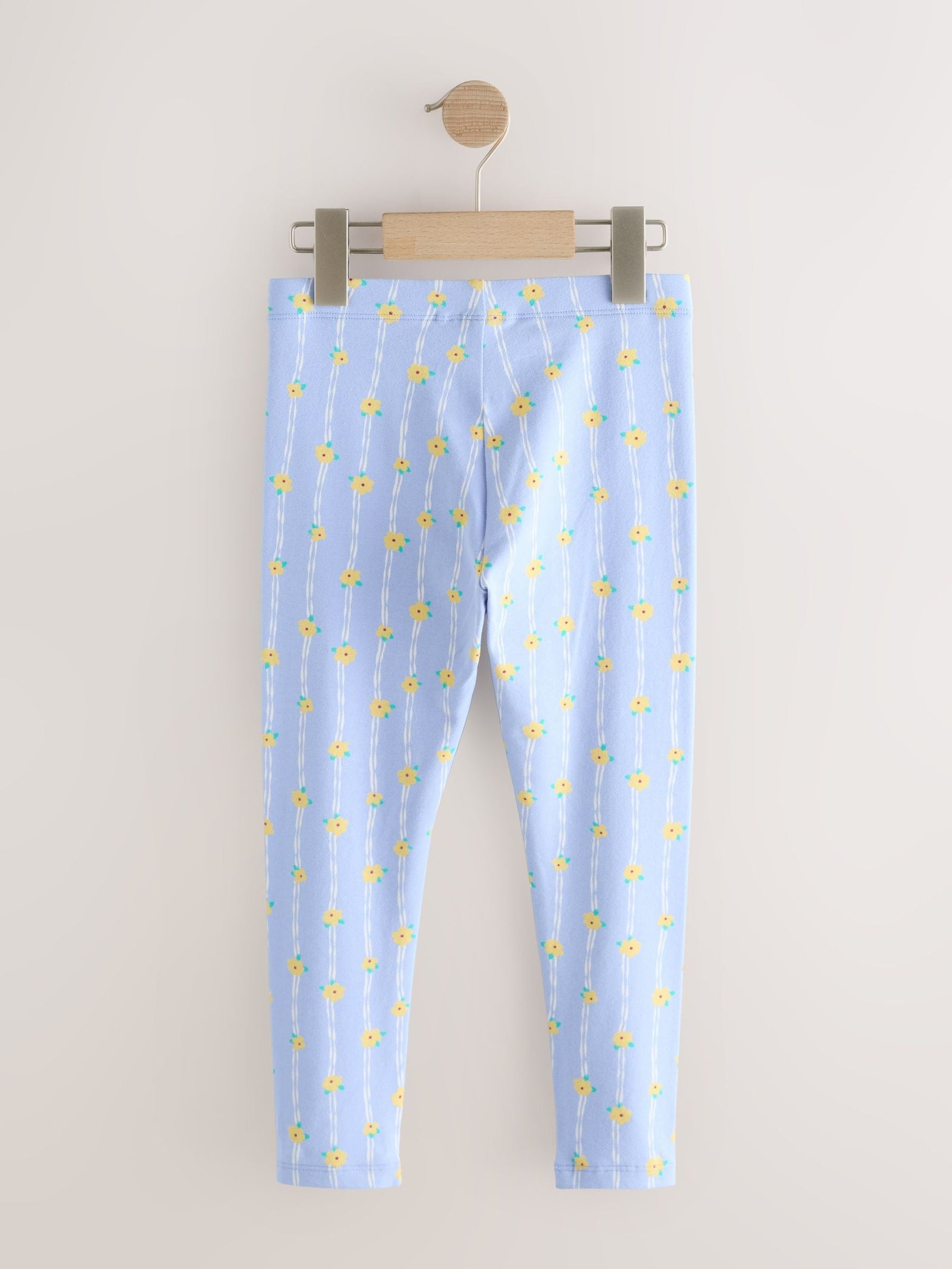 Blue Stripe Flower Leggings (3-16yrs)