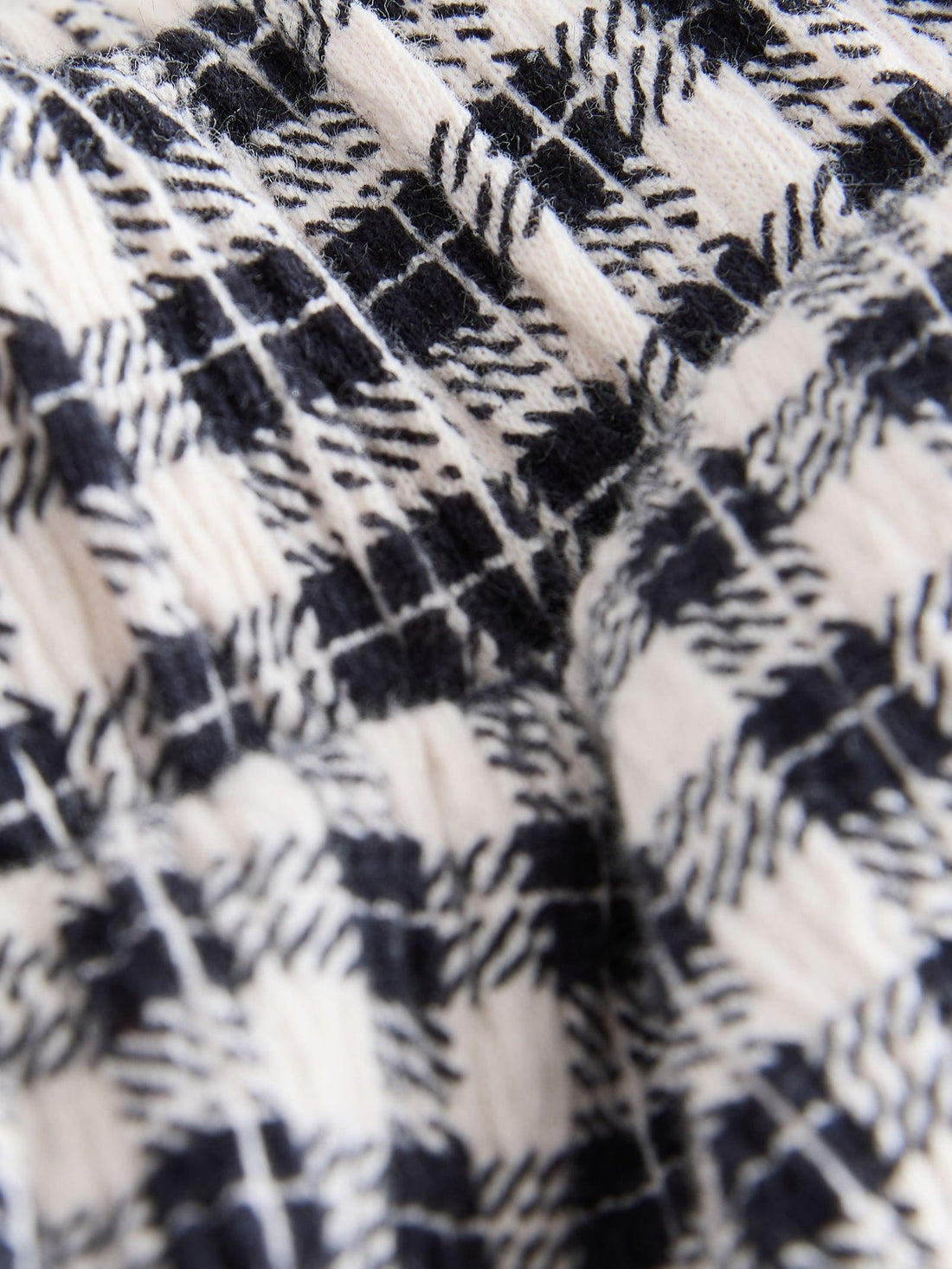 Black/White Gingham Check Wide Leg Textured Trousers (3-16yrs)