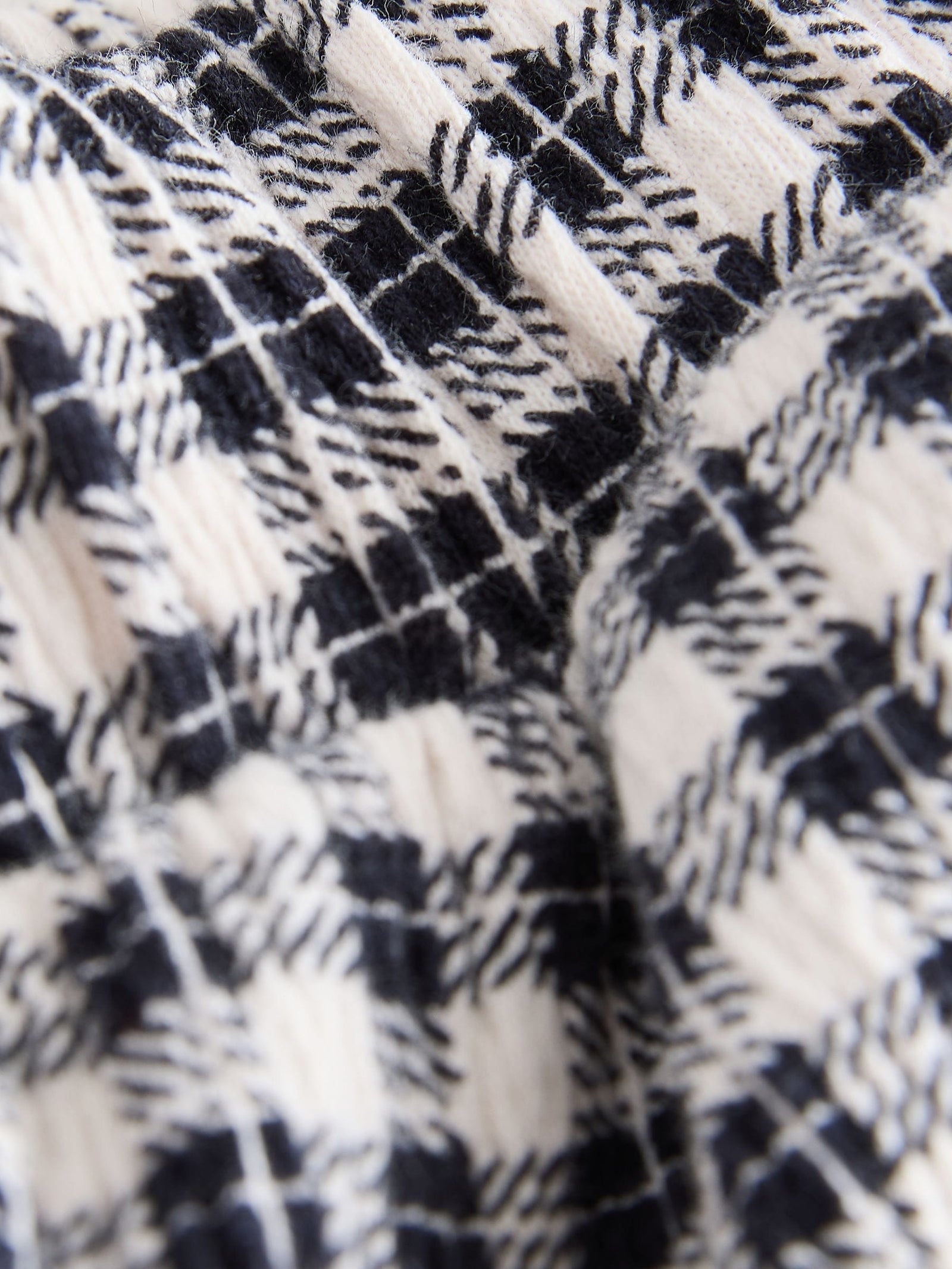 Black/White Gingham Check Wide Leg Textured Trousers (3-16yrs)