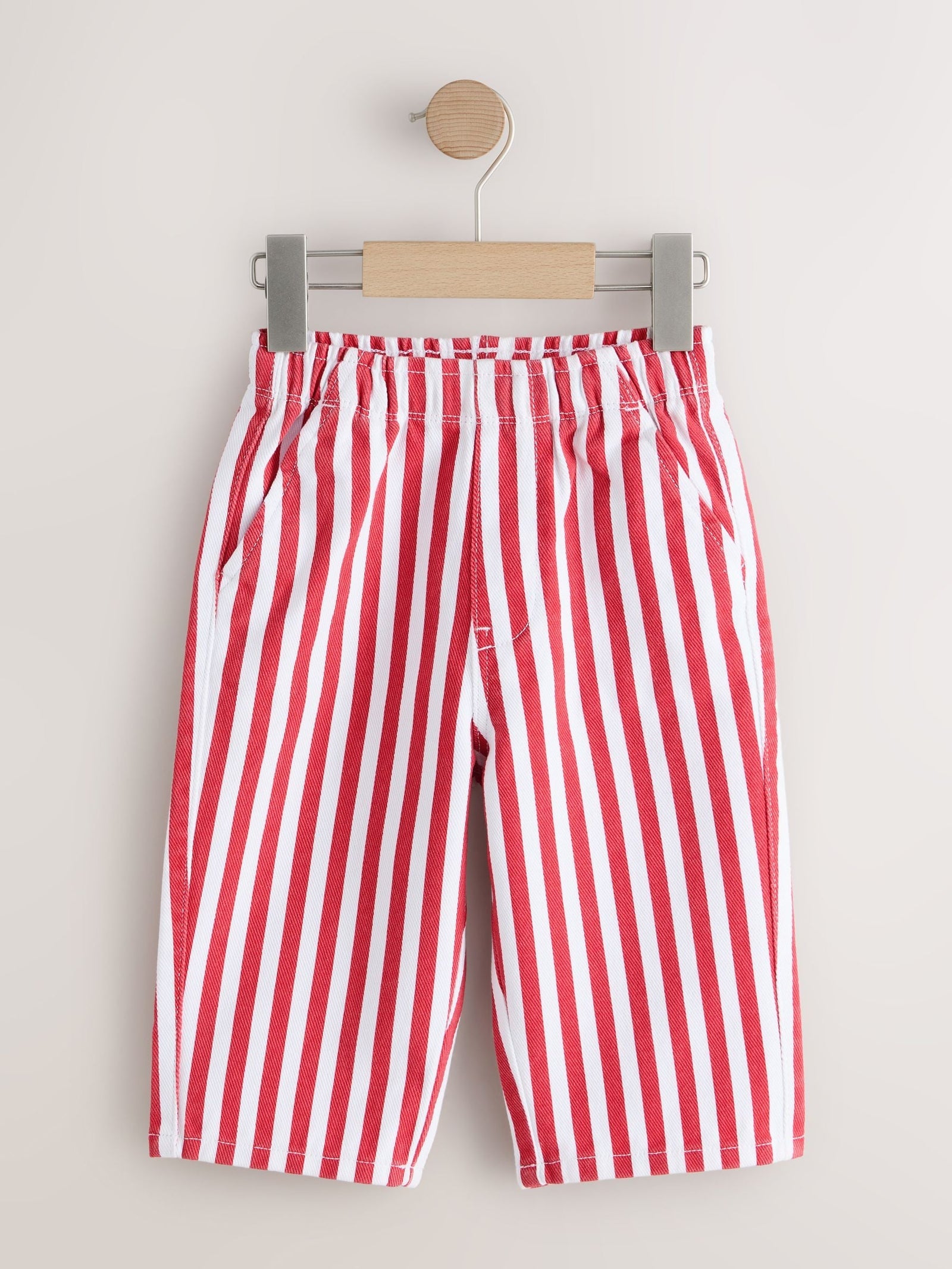 Red/Ecru Pull On Wide Trousers (3mths-7yrs)