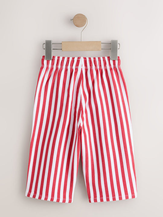 Red/Ecru Pull On Wide Trousers (3mths-7yrs)