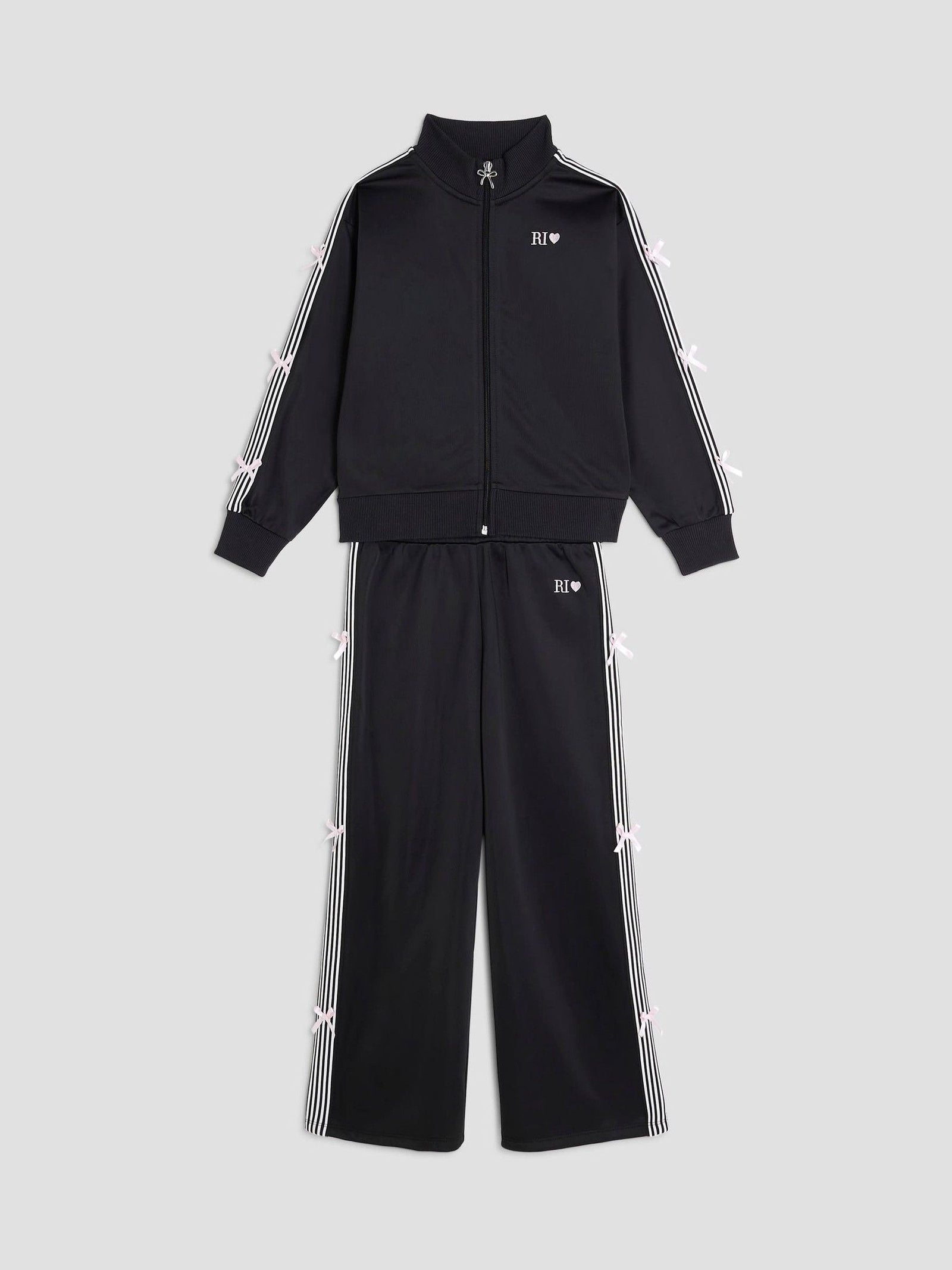 River Island Black Bow Tracksuit Set