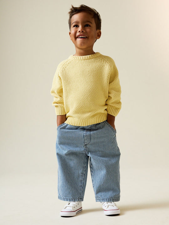 Yellow Chenille Knitted Crew Neck Jumper (3mths-7yrs)