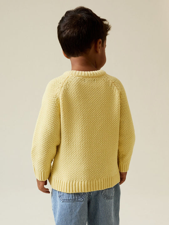 Yellow Chenille Knitted Crew Neck Jumper (3mths-7yrs)