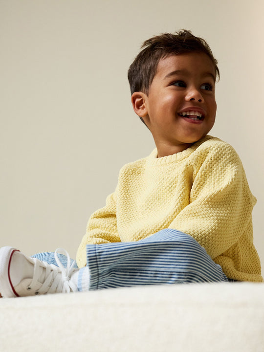Yellow Chenille Knitted Crew Neck Jumper (3mths-7yrs)