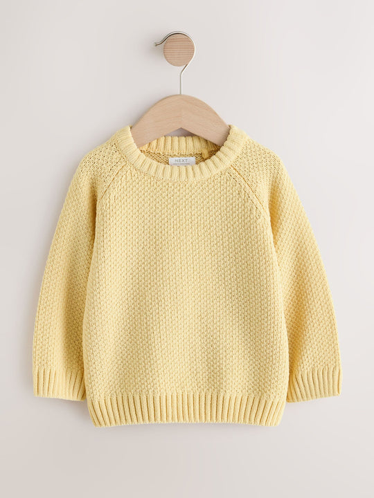 Yellow Chenille Knitted Crew Neck Jumper (3mths-7yrs)