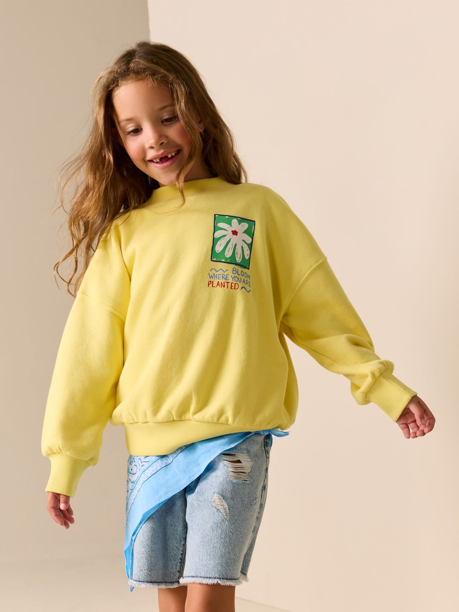 Yellow Flower Sweatshirt (3-16yrs)