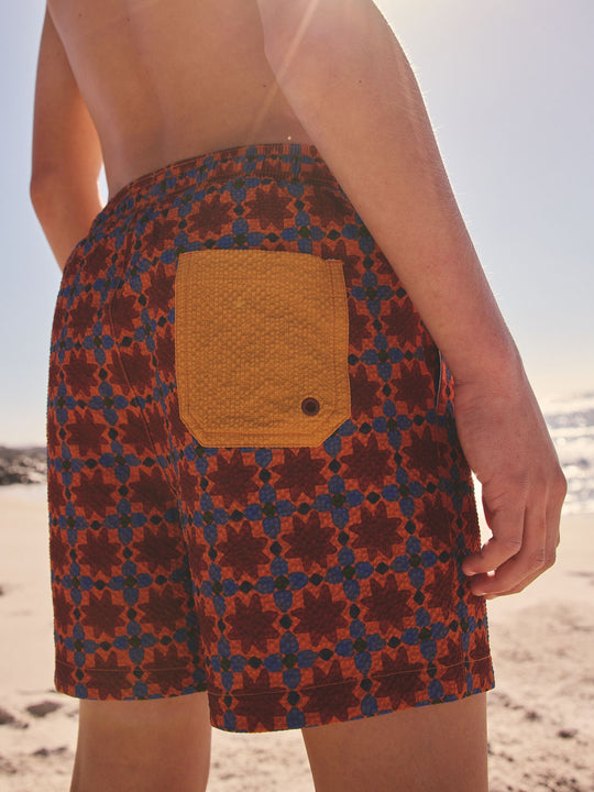 Rust Brown Printed Swim Shorts (3-16yrs)