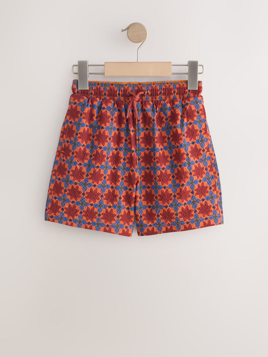 Rust Brown Printed Swim Shorts (3-16yrs)
