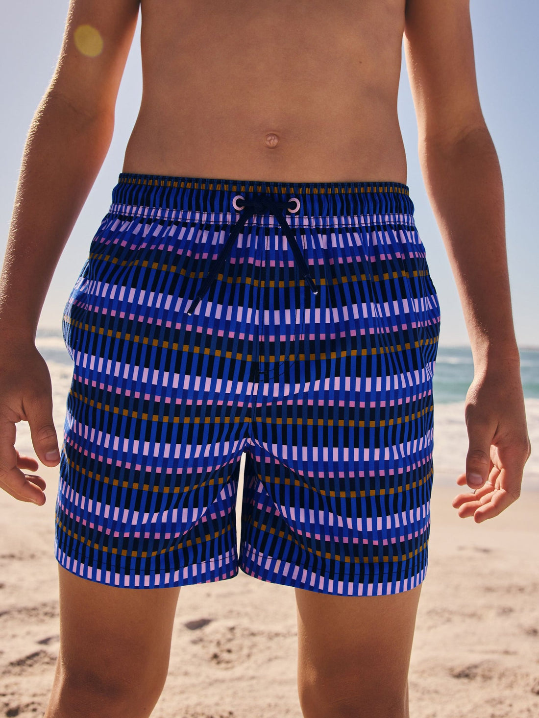 Blue Geo Printed Swim Shorts (3-16yrs)