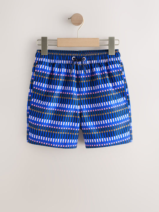 Blue Geo Printed Swim Shorts (3-16yrs)