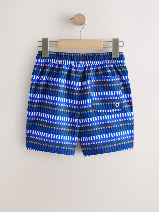 Blue Geo Printed Swim Shorts (3-16yrs)